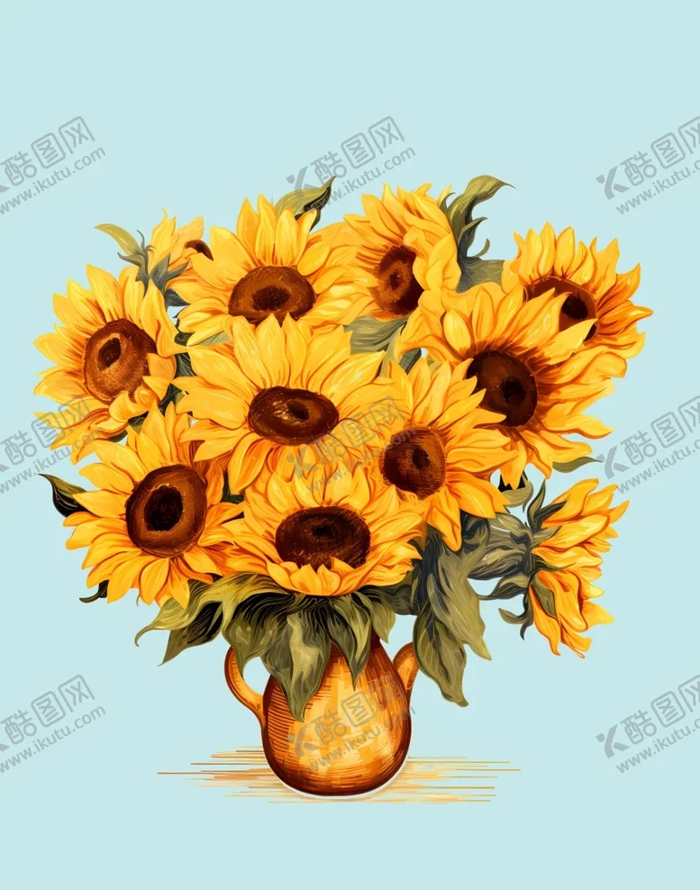 编号：51598201302109176647【酷图网】源文件下载-向日葵插画素材