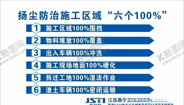 编号：17745805020854353027【酷图网】源文件下载-扬尘防治施工区域六个100%