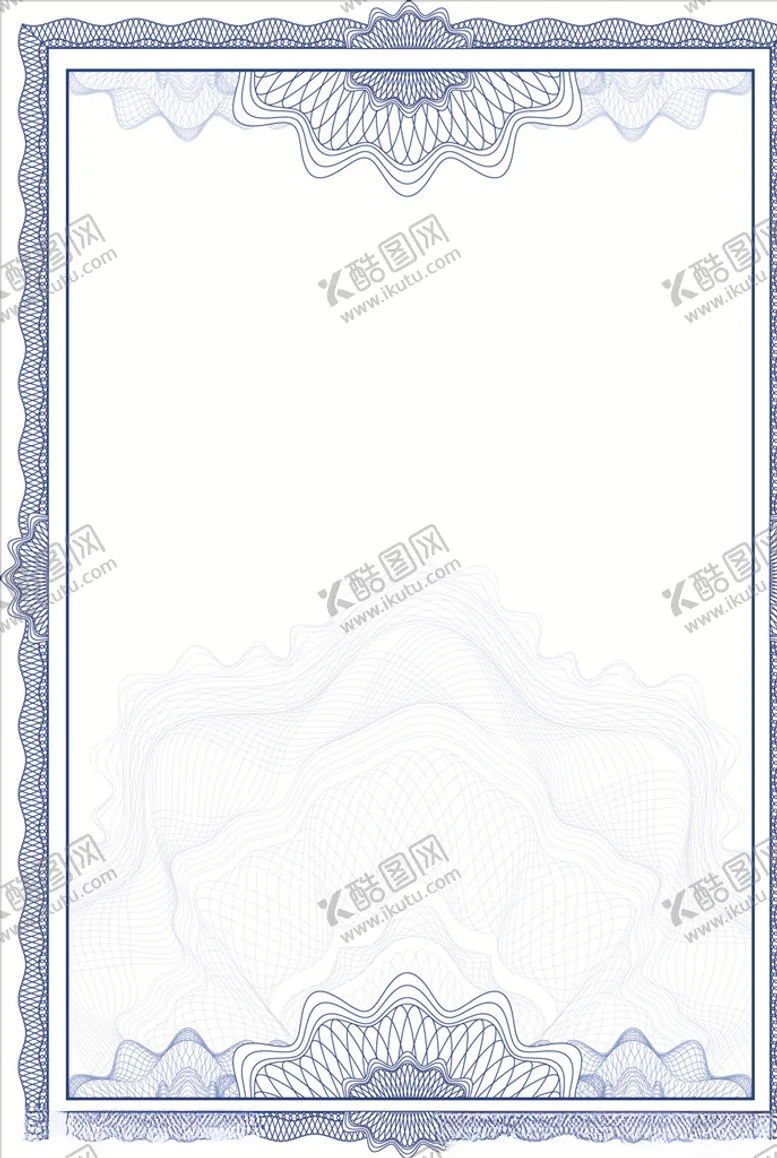 编号：66155007141643448758【酷图网】源文件下载-矢量证书底纹花纹
