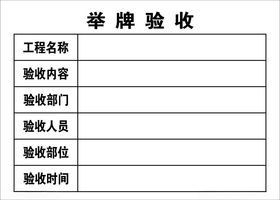 工地验收牌