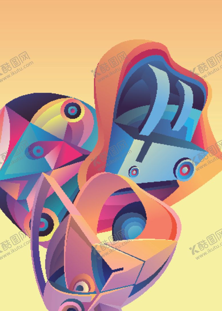 编号：60808107050526109702【酷图网】源文件下载-抽象炫彩液态图案