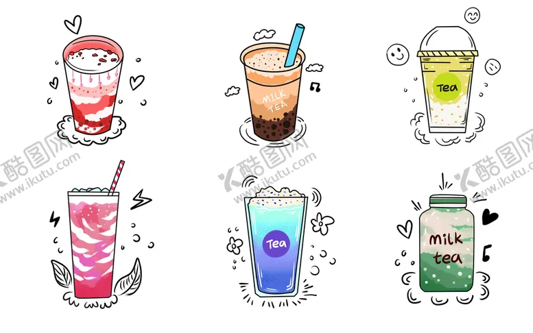 编号：38592409180943396402【酷图网】源文件下载-奶茶插画