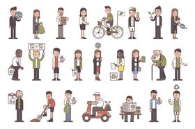 多样职业人物插画集合