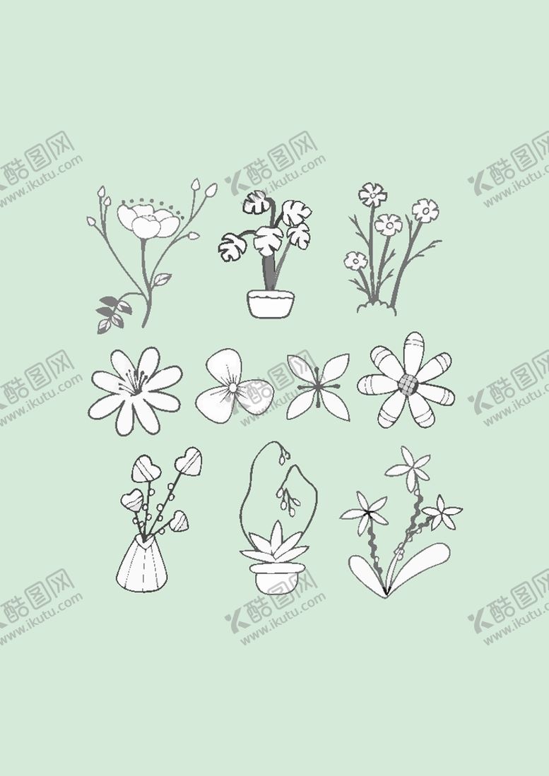 编号：32438201130034495370【酷图网】源文件下载-简笔画植物
