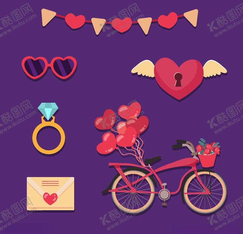 编号：77194909132211015836【酷图网】源文件下载-情人节元素