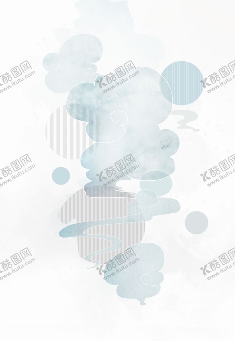 编号：48799009270636154014【酷图网】源文件下载-水墨浮云装饰画