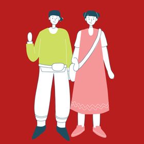 手绘情侣恋人