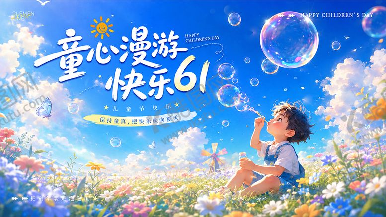 编号：96716405242015441063【酷图网】源文件下载-六一儿童节创意背景板