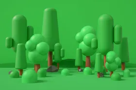 森林背景清新素材C4D立体