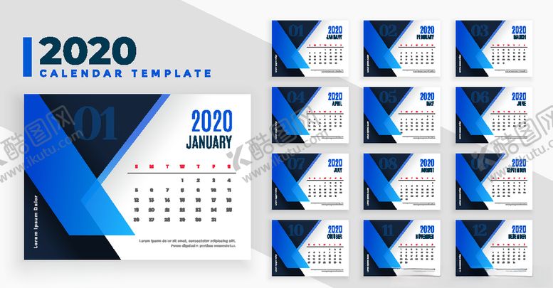 编号：77453910291514506684【酷图网】源文件下载-2020年日历