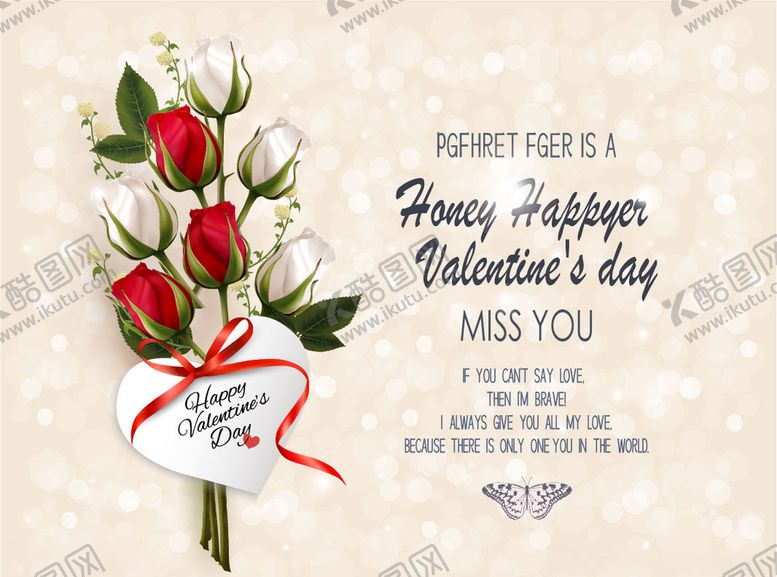 编号：60515609181807184775【酷图网】源文件下载-情人节贺卡玫瑰花矢量素材