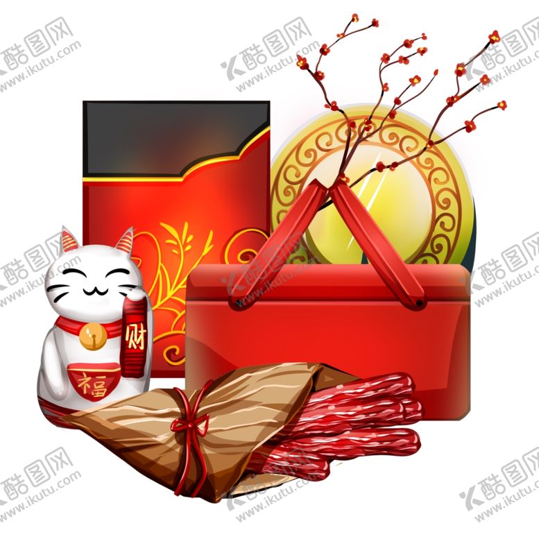 编号：61404210112139235039【酷图网】源文件下载-喜庆新年卡通年货图案