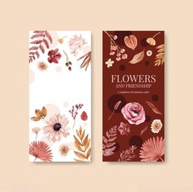 花卉主题明信片设计