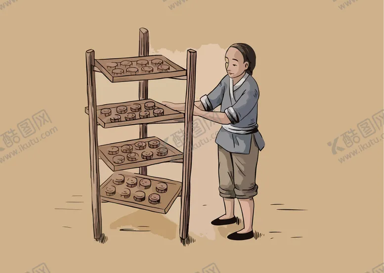编号：75621910170407238409【酷图网】源文件下载-古代人卖月饼