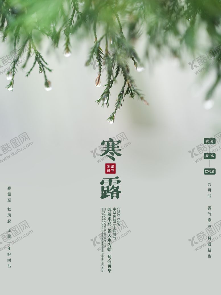 编号：91230309221305262004【酷图网】源文件下载-唯美清新风24节气之寒露海报