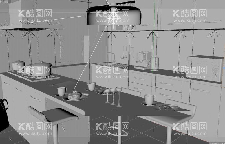 编号：24088212181205451363【酷图网】源文件下载-C4D模型厨房