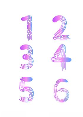 彩色渐变数字