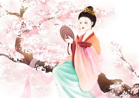 母亲节人物女性插画卡通背景素材