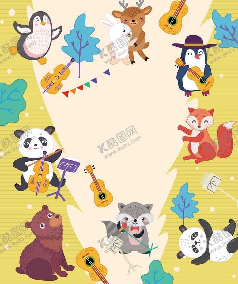编号：80057210070651347420【酷图网】源文件下载-动物演奏会海报