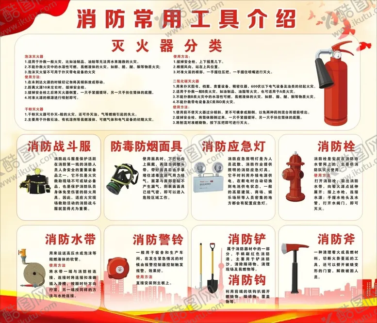编号：11692612122333493625【酷图网】源文件下载-消防工具介绍
