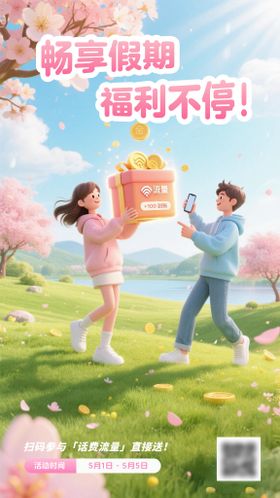 畅享假期福利不停宣传海报
