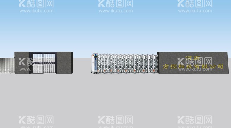 编号：79583110090135310263【酷图网】源文件下载-工厂伸缩门效果图