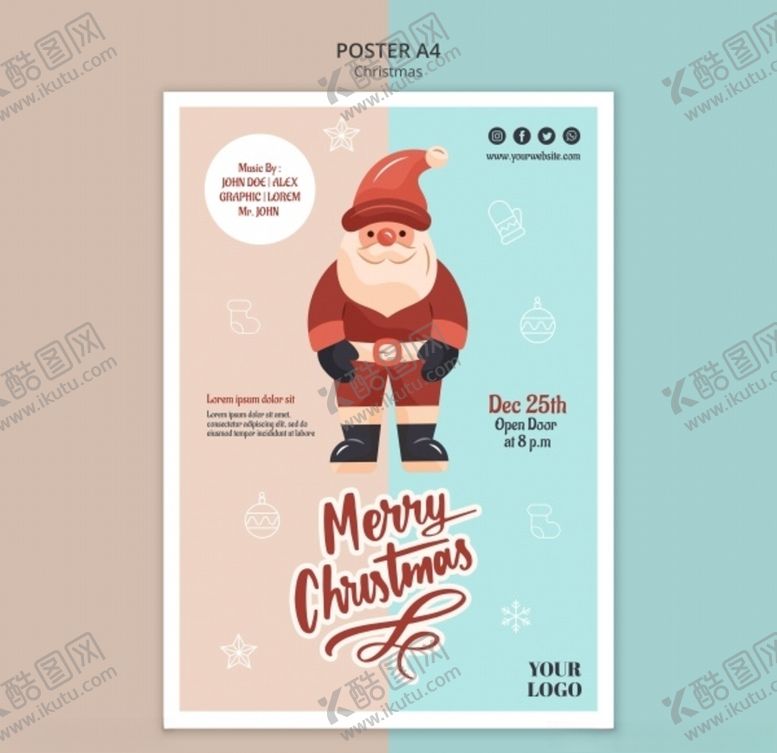 编号：25659309262206096609【酷图网】源文件下载-圣诞老人海报模板源文件,圣诞节