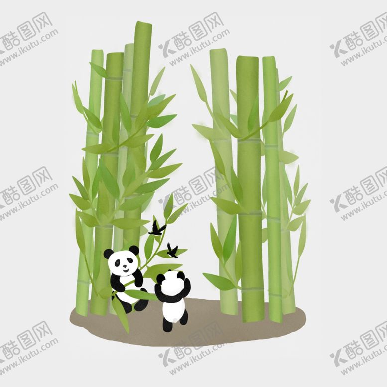 编号：75004306191542324523【酷图网】源文件下载-竹子竹叶熊猫素材元素