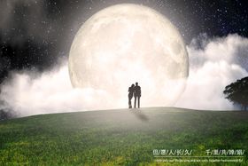 中秋月亮 分层可编辑