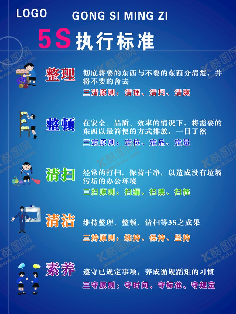 编号：37746111210250244688【酷图网】源文件下载-企业5S执行标准