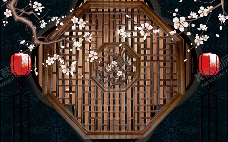 编号：91077606241911474190【酷图网】源文件下载-中式背景墙