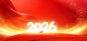 新年马年红金色企业商务背景