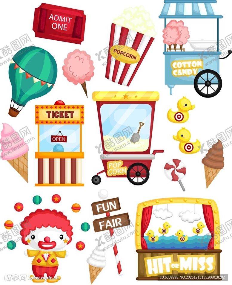 编号：97725512192043585029【酷图网】源文件下载-欢乐街头小吃摊元素集合