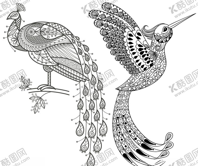 编号：56423409230540414679【酷图网】源文件下载-白描图案