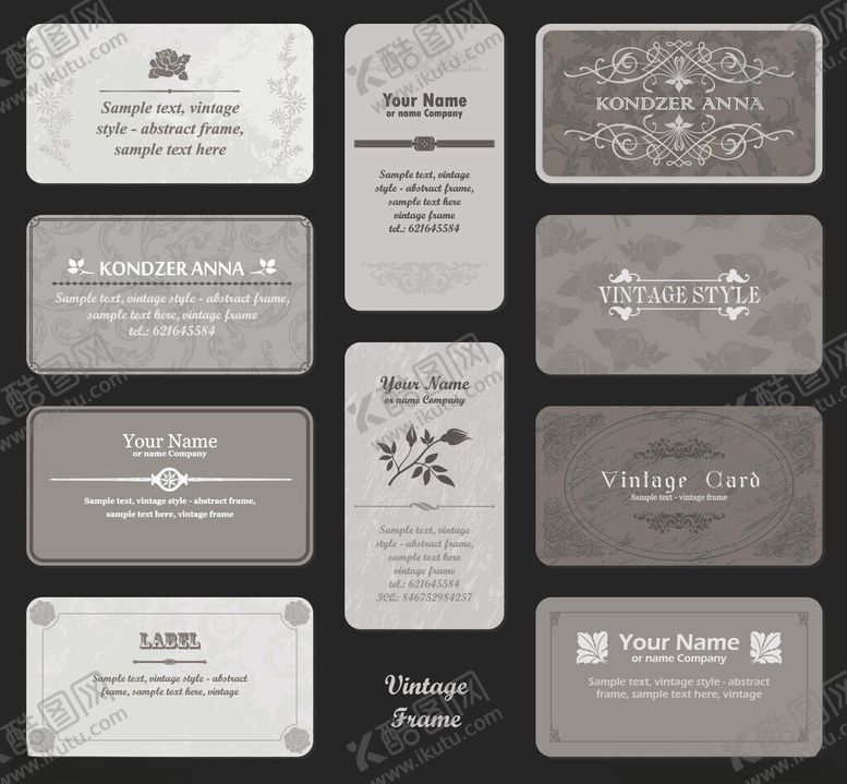 编号：49363011190101562605【酷图网】源文件下载-复古风格名片设计展示