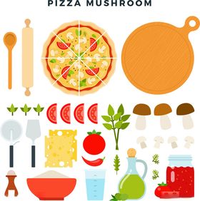 海鲜披萨制作素材集合