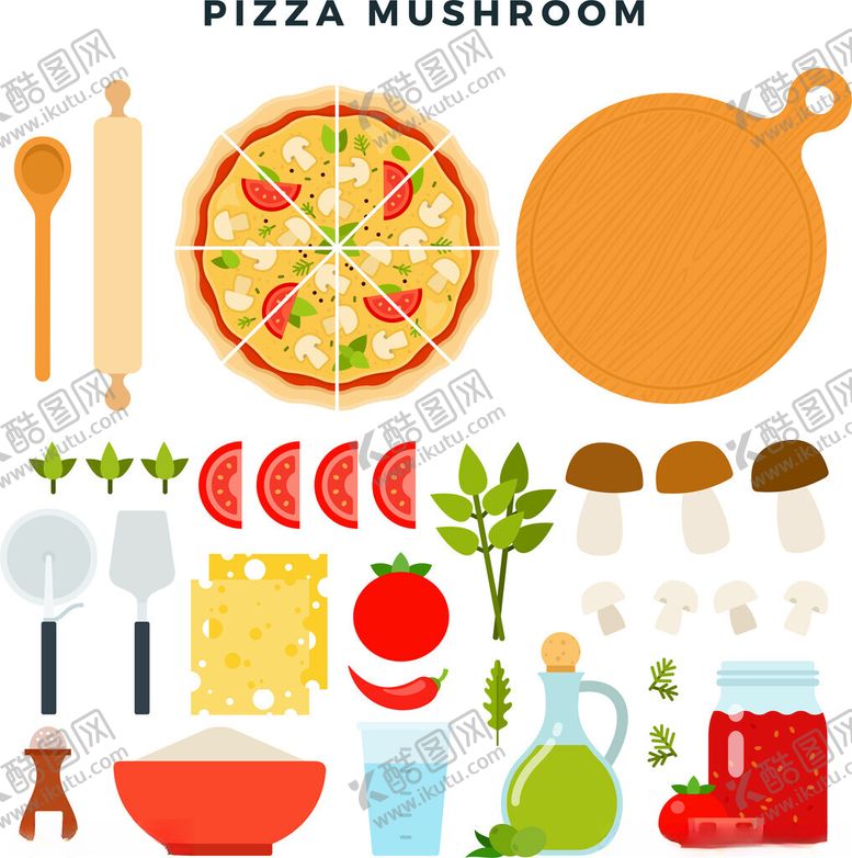 编号：71190211171752251979【酷图网】源文件下载-披萨制作素材集合