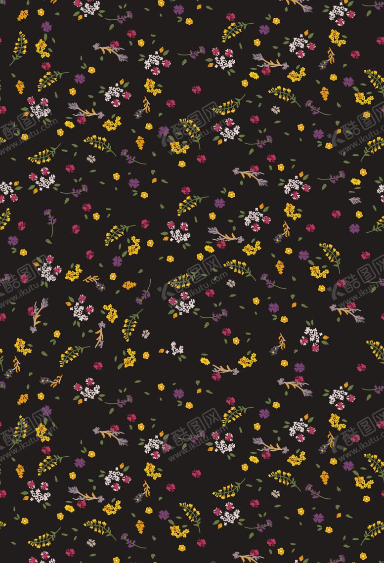 编号：37634110290432315933【酷图网】源文件下载-黑底小碎花