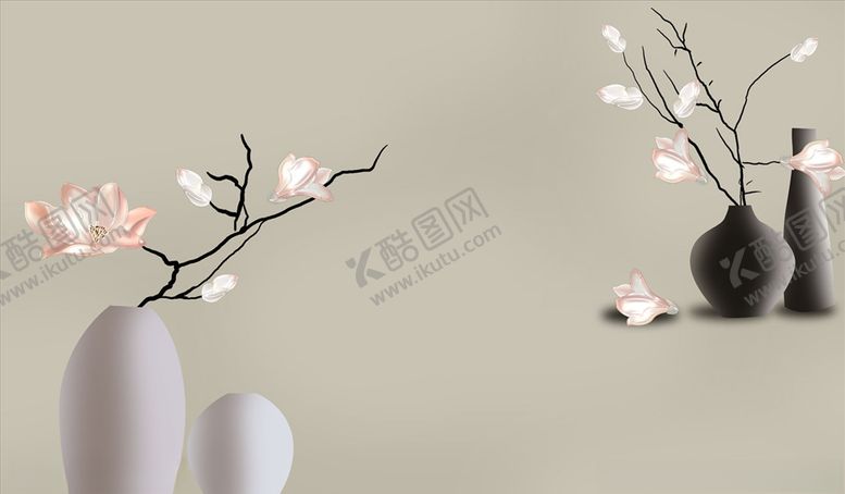 编号：82123005110106518658【酷图网】源文件下载-浮雕花插花背景墙