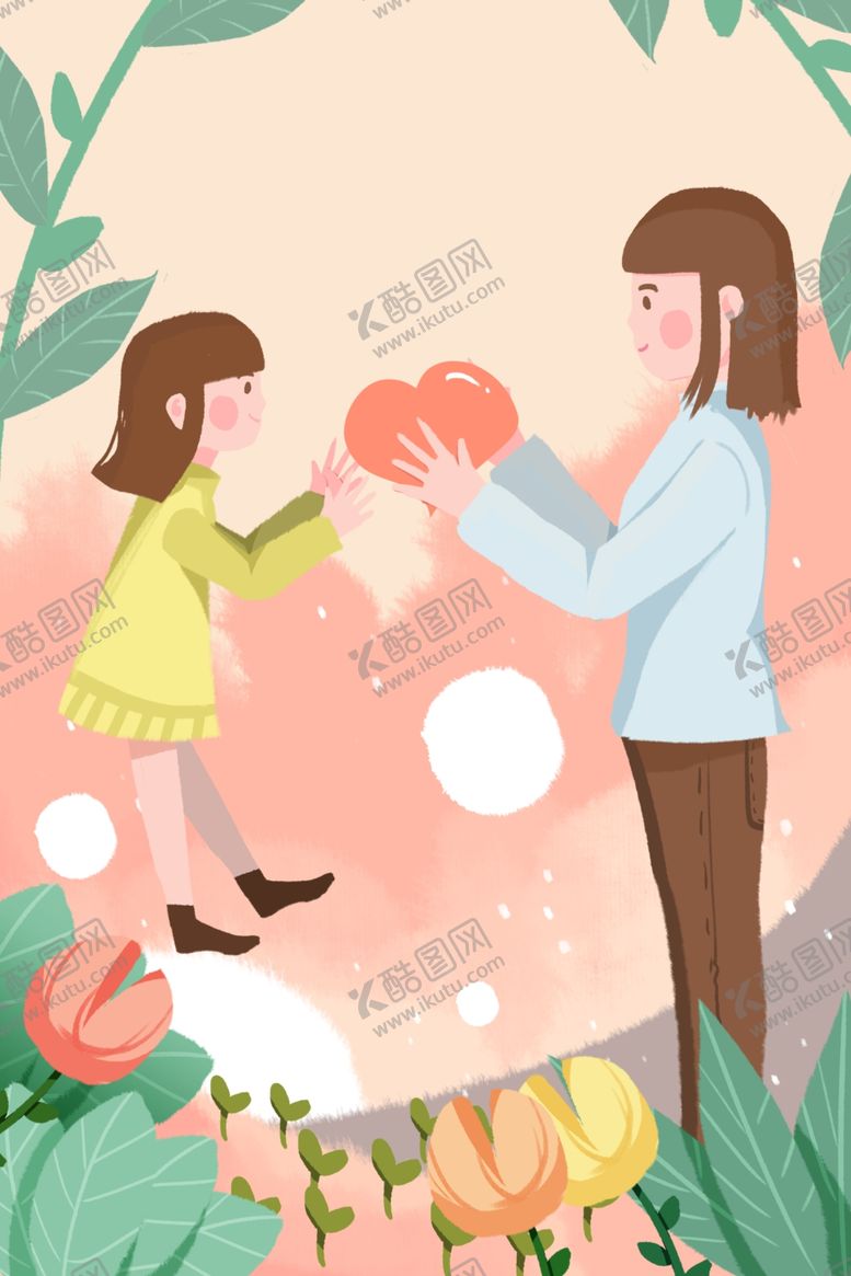 编号：71730710011554466257【酷图网】源文件下载-母子插画