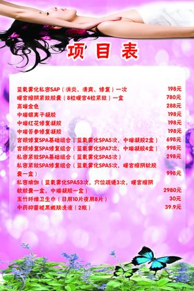 理疗项目表