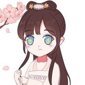 Q版古风美女插画免抠素材
