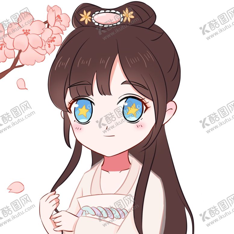 编号：93107810220145074849【酷图网】源文件下载-Q版古风美女插画免抠素材