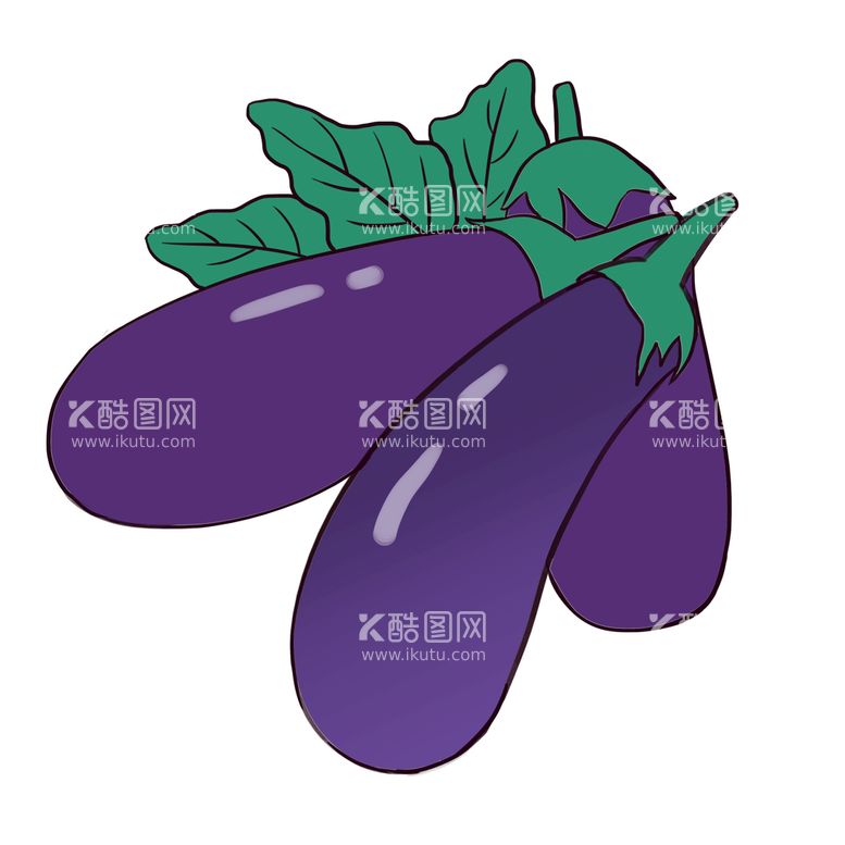 编号：36172809270530078739【酷图网】源文件下载-紫色蔬菜茄子插画