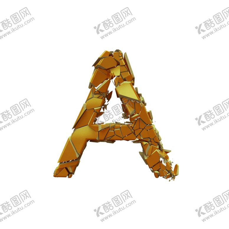 编号：10433910091714304372【酷图网】源文件下载-3D破碎立体字母