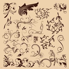 复古装饰花纹设计元素集