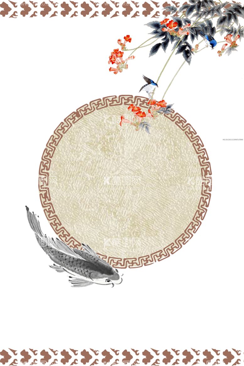 编号：55126811190131207018【酷图网】源文件下载-中式海报背景