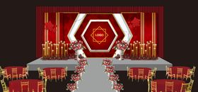 红金几何婚礼