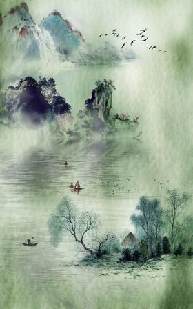 中国风新中式山水画