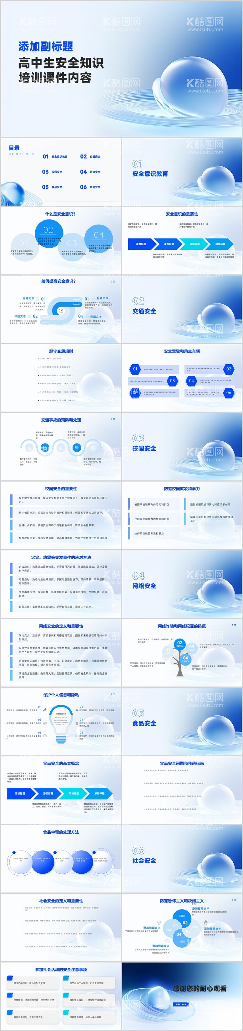 编号：81235712030824422714【酷图网】源文件下载-高中生安全知识培训课件内容PPT